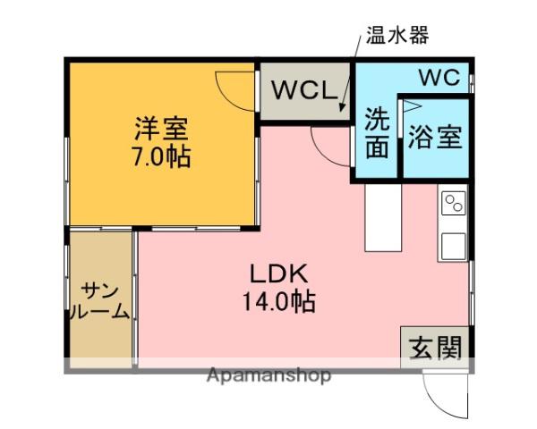 ファミール井ヶ谷A(1LDK/3階)の間取り写真
