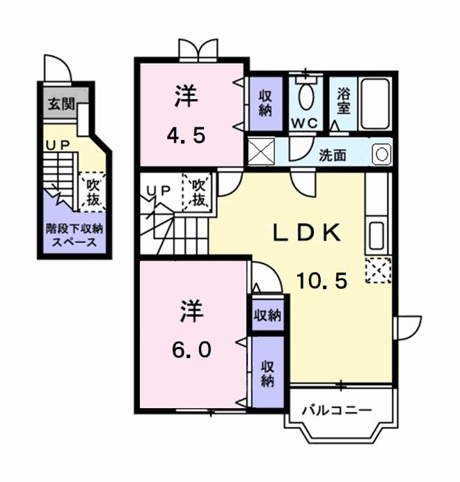 クレストール マサ(2LDK/2階)の間取り写真