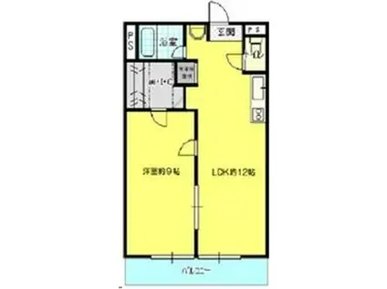 シャトー共栄(1LDK/3階)の間取り写真