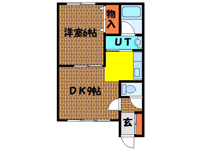 追分パーソンズ(1DK/2階)の間取り写真