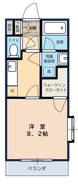 スリーライト(1K/2階)の間取り写真