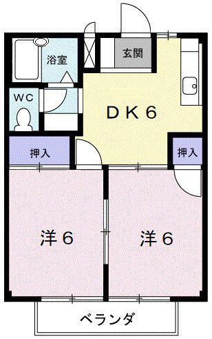 アーバンハイツ(2DK/2階)の間取り写真