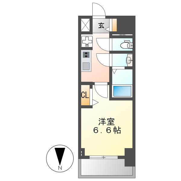 ファステート名古屋駅前ドリーム(1K/3階)の間取り写真