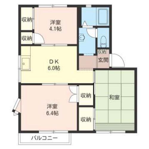 ハイツ吉田(3DK/2階)の間取り写真