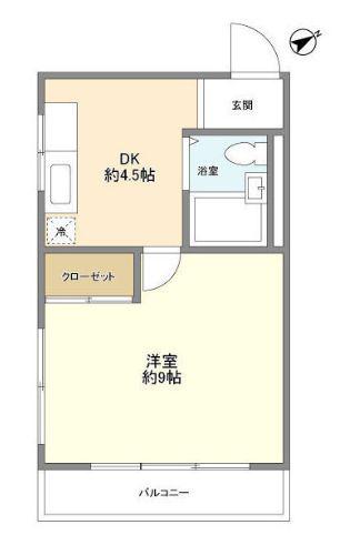 西麻布コンド(1DK/7階)の間取り写真