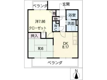 パークスクエア21(2DK/2階)の間取り写真