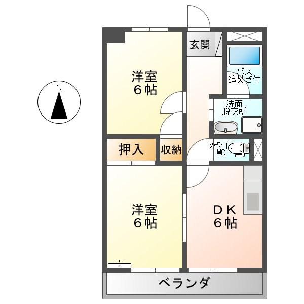 リンピアS・Y(2DK/2階)の間取り写真