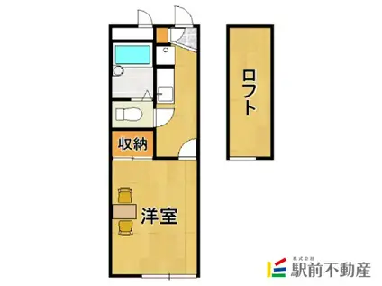 レオパレス新中町R(1K/1階)の間取り写真