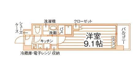 UNI TWINTOWER ETARNITY(1K/2階)の間取り写真