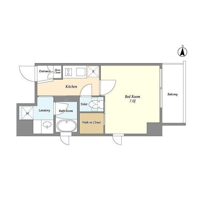 バウスフラッツ住吉(1K/4階)の間取り写真