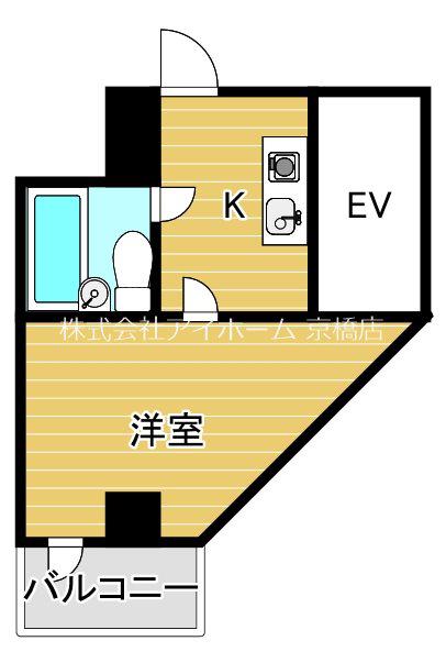 サンプラザ京橋(1K/5階)の間取り写真