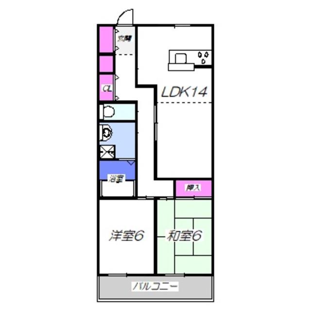 コモド向ヶ丘(2LDK/1階)の間取り写真