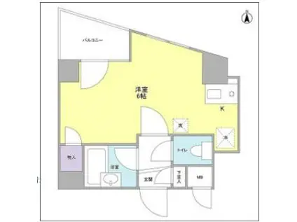 グリーンリーフ(ワンルーム/4階)の間取り写真