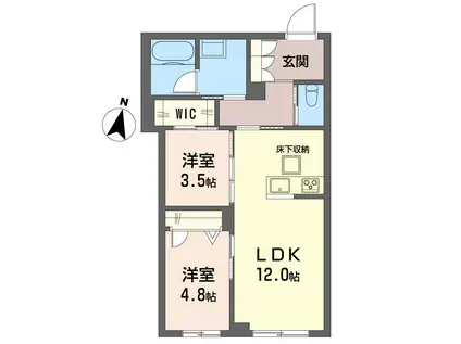 メゾン ド フー(2LDK/1階)の間取り写真