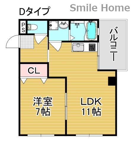 大成マンション(1LDK/2階)の間取り写真
