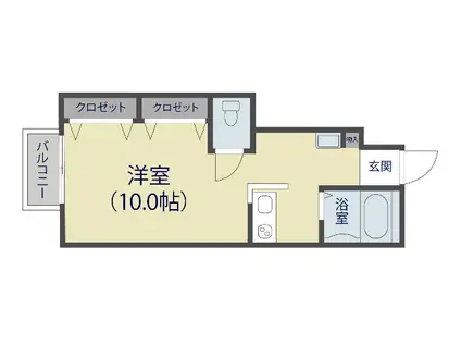 アビエスヒルズ(1K/1階)の間取り写真