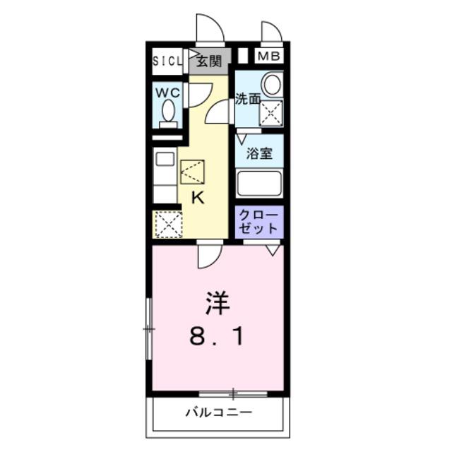 ブレーメンハウス(1K/2階)の間取り写真