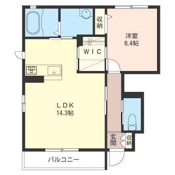 カーサ フィオーレA(1LDK/1階)の間取り写真