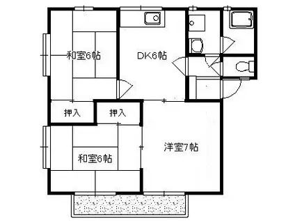 ウイングハイツ(3DK/1階)の間取り写真
