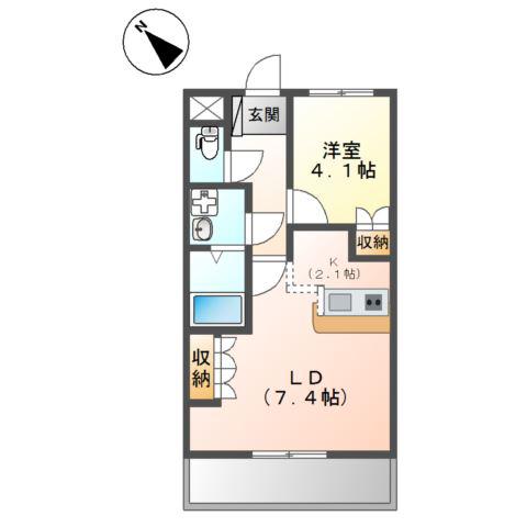 ラディアーレ(1LDK/1階)の間取り写真