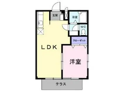 メゾンアサバ(1LDK/1階)の間取り写真