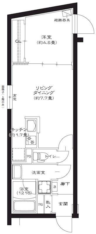 ジェノヴィア池袋(1LDK/1階)の間取り写真