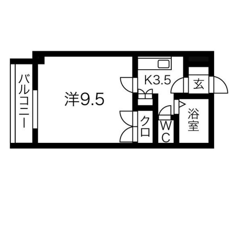 エルシ―24(1K/2階)の間取り写真