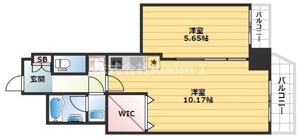 プレジオ本町(1LDK/9階)の間取り写真