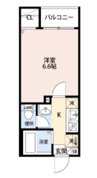 ログリア(1K/1階)の間取り写真