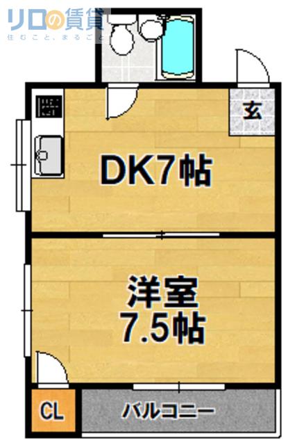 ビスタ瑞光北(1DK/3階)の間取り写真