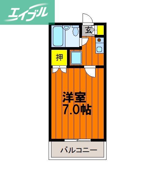 エスペーロ伊島(1K/2階)の間取り写真