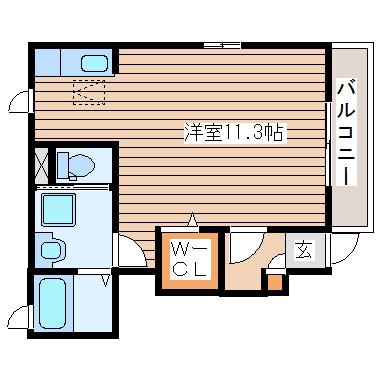 イーモーレ(ワンルーム/1階)の間取り写真