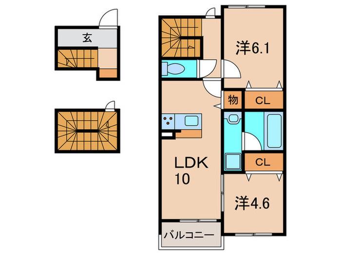 SMAISON(2LDK/3階)の間取り写真