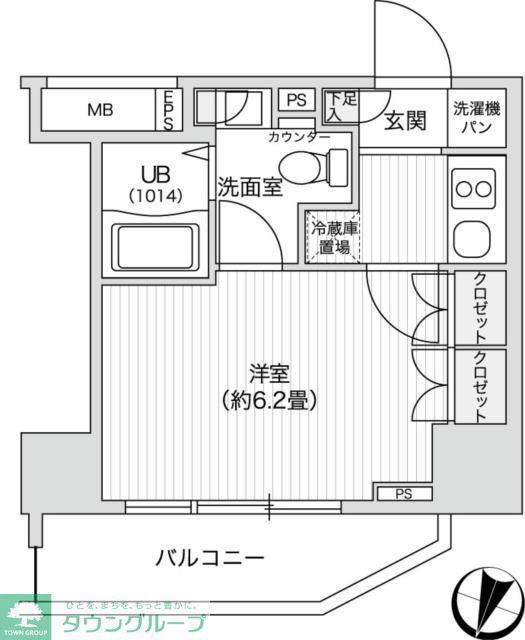 レジディア笹塚II(1K/6階)の間取り写真