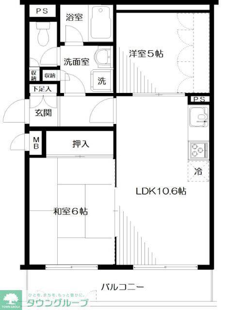 アーバン杉田(2LDK/1階)の間取り写真