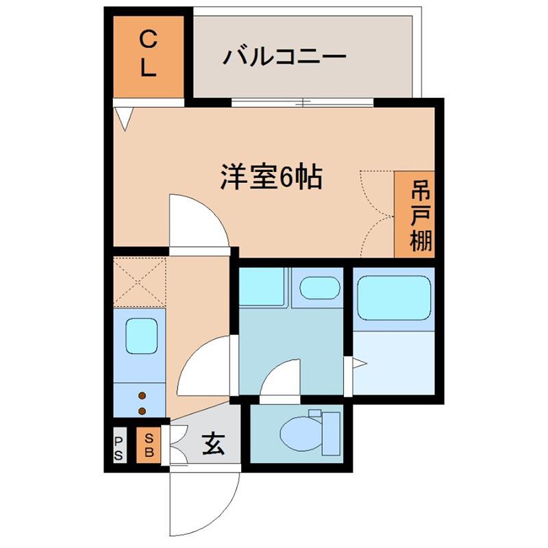 メルベージュ此花(1K/8階)の間取り写真