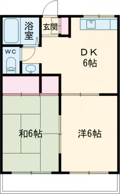 ルミエール一吉II(2DK/3階)の間取り写真