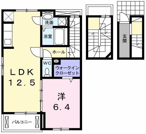 ウィステリアタウン I(1LDK/3階)の間取り写真