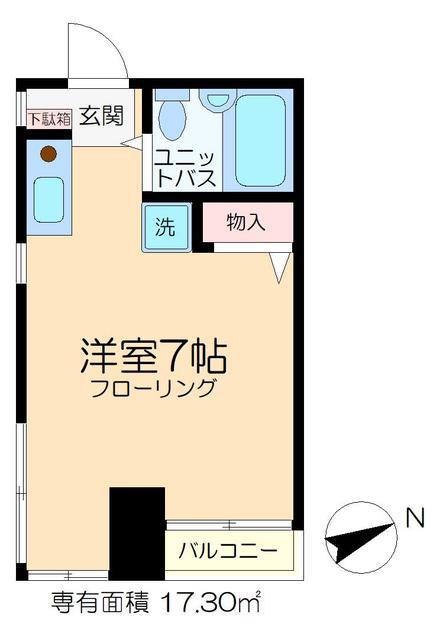 TSビル(ワンルーム/2階)の間取り写真