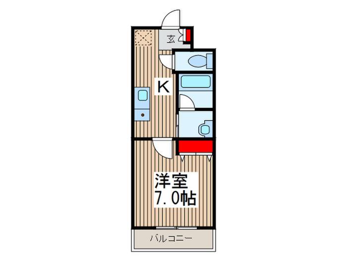 可愛ハウス(1K/1階)の間取り写真