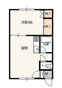 アルーア(1DK/2階)の間取り写真