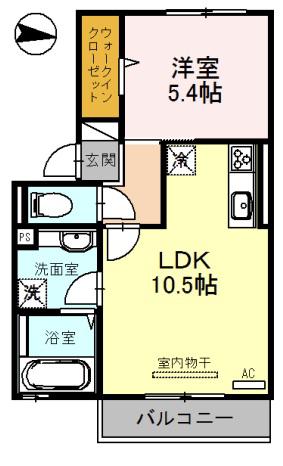 セピアコート住吉大社(1LDK/1階)の間取り写真