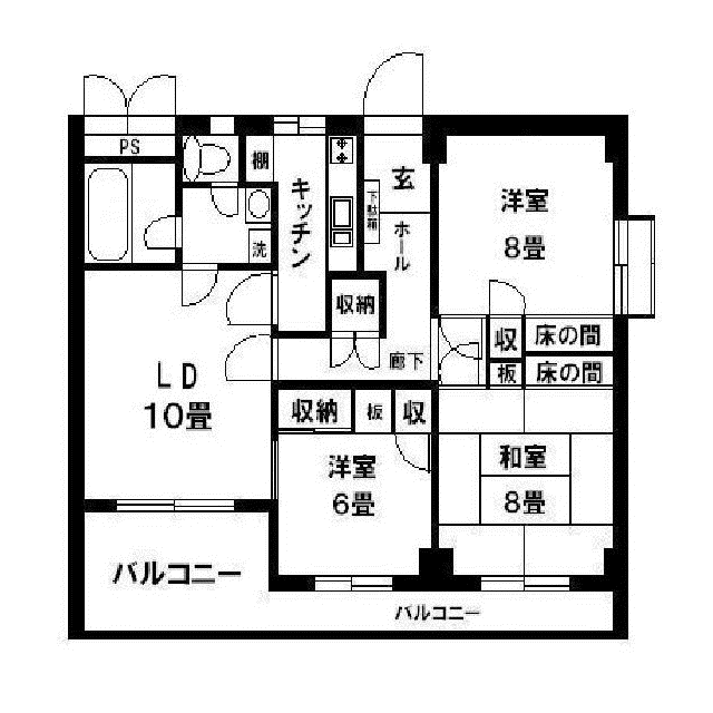 ハイツリヴァ・スター(3LDK/6階)の間取り写真