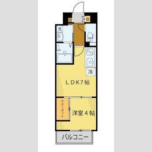 シェルグランデ六丁目(1LDK/6階)の間取り写真