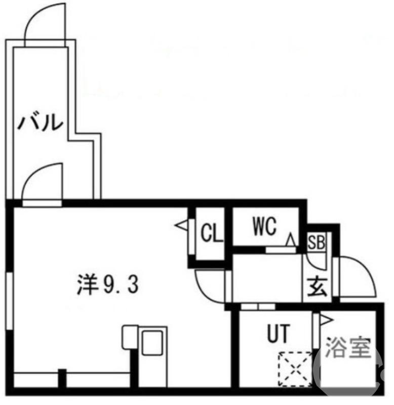 エヌエムセント(ワンルーム/1階)の間取り写真