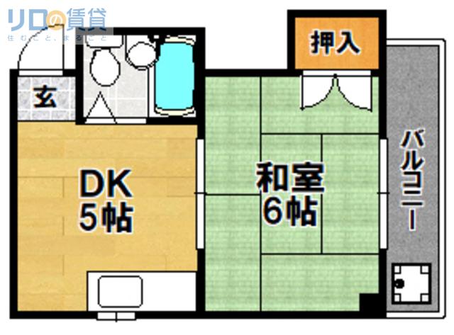 スィートハイツ(1DK/2階)の間取り写真