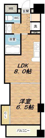 CITY SPIRE上町台(1LDK/4階)の間取り写真