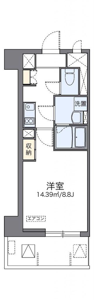 レオネクストル ヴァン ブルー(1K/5階)の間取り写真