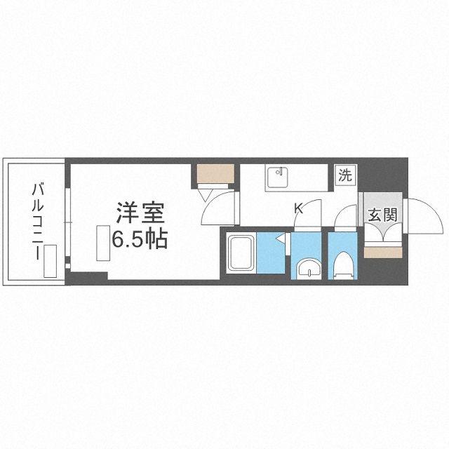 プレサンス桜ノ宮イーサリアル(1K/8階)の間取り写真