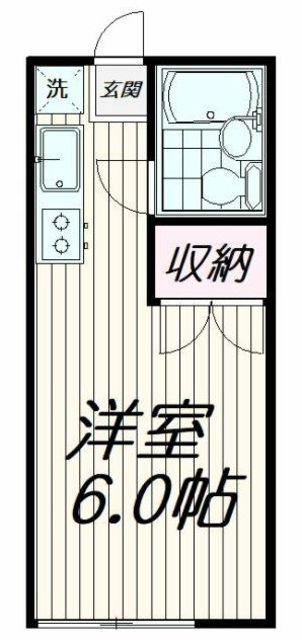 ドムール上池台(ワンルーム/1階)の間取り写真